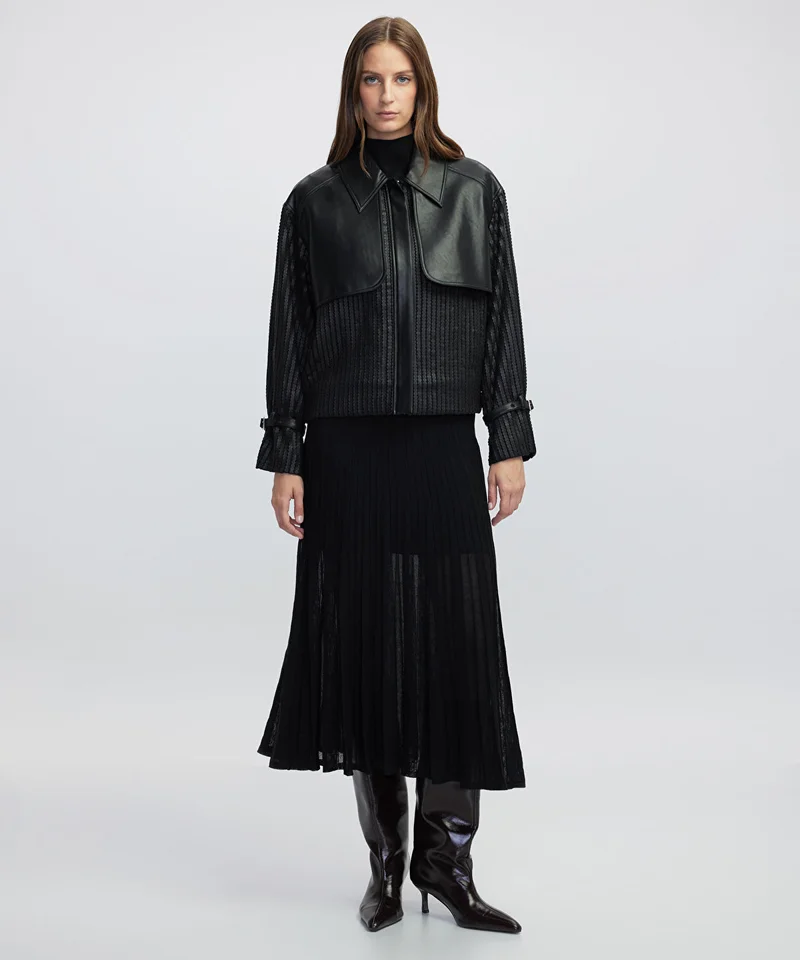 Ipekyol  Contrast Textured Coat for Women | Best Price UAE